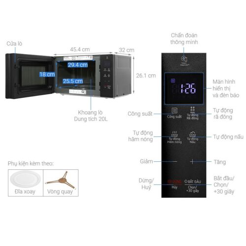 Lò vi sóng LG MS2032GAS 20 Lít 7 Chi tiết lò vi sóng LG MS2032GAS 20 Lít