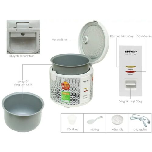 Nồi cơm điện Sharp KS-181TJV 1.8 lít 7 Chi tiết nồi cơm điện Sharp KS-181TJV 1.8 lít