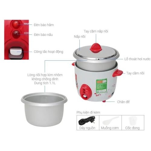 Nồi cơm điện Sharp KSH-D06V 0.6 lít 7 Chi tiết nồi cơm điện Sharp KSH-D06V 0.6 lít