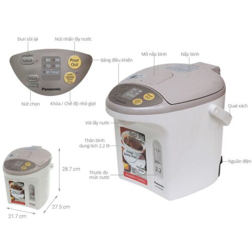 Bình thủy điện Panasonic NC-EG2200CSY 2.2 lít 7 Kích thước bình thủy điện Panasonic NC-EG2200CSY 2.2 lít