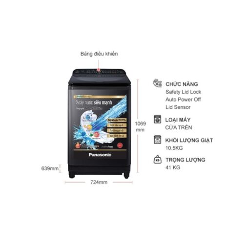 Máy Giặt Panasonic Inverter 10.5 Kg NA-FD10VR1BV cửa trên 9 Máy Giặt Panasonic Inverter 10.5 Kg NA-FD10VR1BV cửa trên