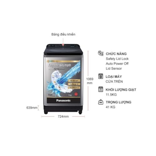 Máy Giặt Panasonic Inverter 11.5 Kg NA-FD11XR1LV cửa trên 7 Kích thước máy Giặt Panasonic Inverter 11.5 Kg NA-FD11XR1LV cửa trên