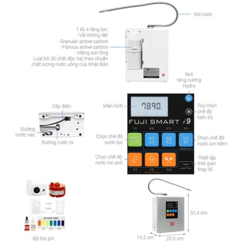 Máy lọc nước Fuji Smart I9 9 Kích thước máy lọc nước Fuji Smart I9