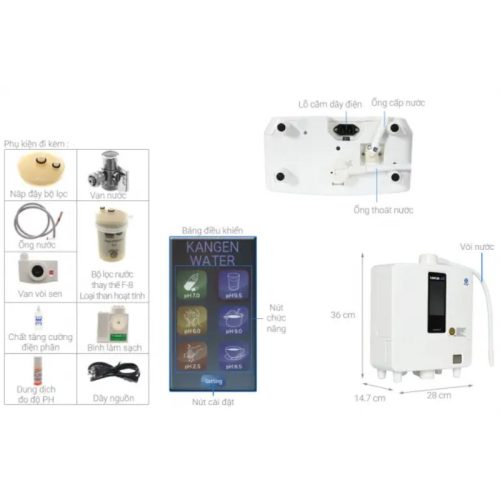 Máy lọc nước Kangen LeveLuk K8 7 Kích thước máy lọc nước Kangen LeveLuk K8