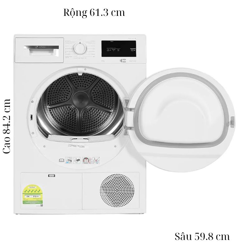 Máy Sấy Bơm Nhiệt Bosch 8 Kg WTH83028SG Serie 4 5 Kích thước máy Sấy Bơm Nhiệt Bosch 8 Kg WTH83028SG Serie 4