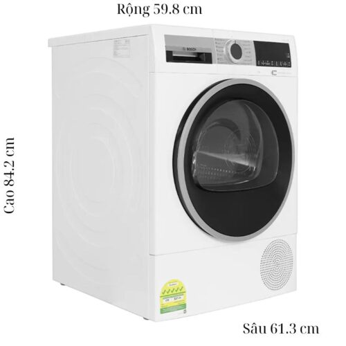 Máy Sấy Bơm Nhiệt Bosch 9 Kg WQG24570SG Serie 6 7 Kích thước máy Sấy Bơm Nhiệt Bosch 9 Kg WQG24570SG Serie 6