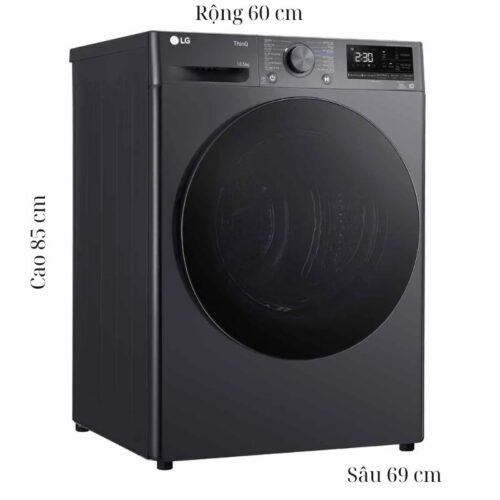 Máy Sấy Bơm Nhiệt LG Inverter 10.5 Kg DVHP50M 9 Kích thước máy Sấy Bơm Nhiệt LG Inverter 10.5 Kg DVHP50M