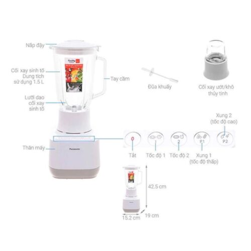 Máy xay sinh tố Panasonic MX-MP5151WRA 7 Kích thước máy xay sinh tố Panasonic MX-MP5151WRA