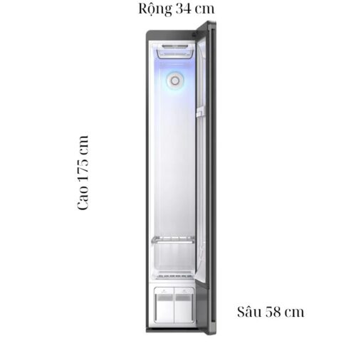 Tủ Chăm Sóc Quần Áo Thông Minh Panasonic HCC-R340ARXV 7 Kích thước tủ Chăm Sóc Quần Áo Thông Minh Panasonic HCC-R340ARXV