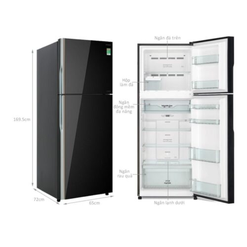 Tủ Lạnh 2 cánh Inverter 366 Lít Hitachi R-FVX480PGV9 GBK 9 Kích thước tủ Lạnh 2 cánh Inverter 366 Lít Hitachi R-FVX480PGV9 GBK