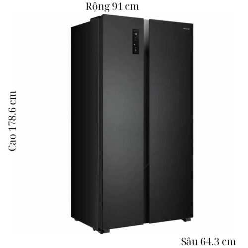 Tủ Lạnh 2 cánh side by side Inverter 519 Lít Hisense HS56WF 7 Kích thước tủ Lạnh 2 cánh side by side Inverter 519 Lít Hisense HS56WF