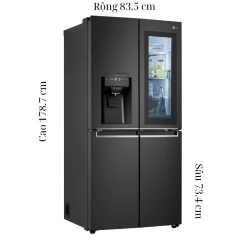 Tủ Lạnh 4 cánh Multi Door Inverter 496 Lít LG GR-X22MBI 9 Kích thước tủ Lạnh 4 cánh Multi Door Inverter 496 Lít LG GR-X22MBI
