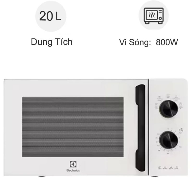 Lò vi sóng Electrolux EMM20K22W 20 Lít 3 Lò vi sóng Electrolux EMM20K22W 20 Lít