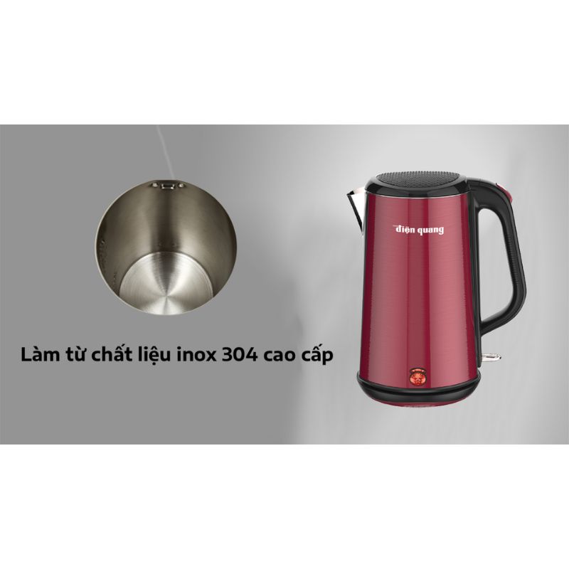 Ấm đun nước siêu tốc Điện Quang ĐQ EKT08 1818 R 4 Chất liệu ấm đun nước siêu tốc Điện Quang ĐQ EKT08 1818 R