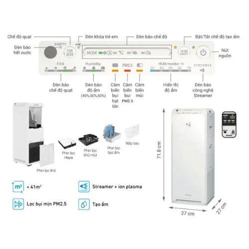 Máy lọc không khí tạo ẩm Daikin MCK55TVM6 8 Hình ảnh máy lọc không khí tạo ẩm Daikin MCK55TVM6