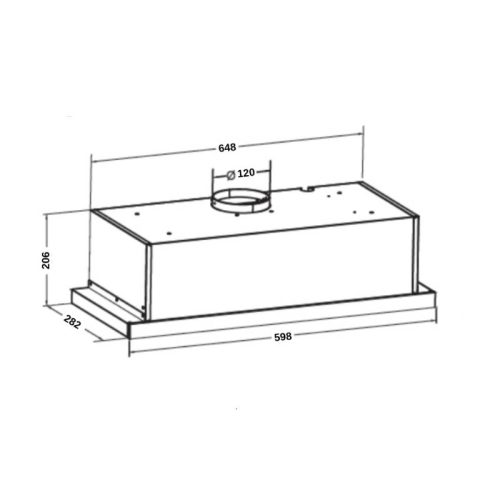 Máy hút mùi âm tủ GrandX GX H60F58B 5 Kích thước máy hút mùi âm tủ GrandX GX H60F58B