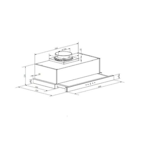 Máy hút mùi âm tủ GrandX GX H70F72B 5 Kích thước máy hút mùi âm tủ GrandX GX H70F72B