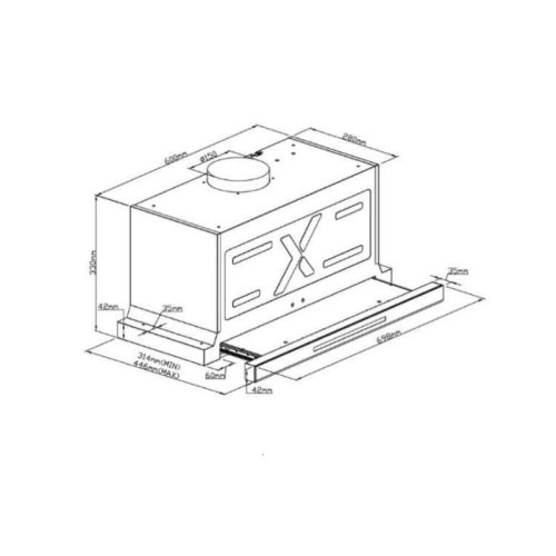 Máy hút mùi âm tủ GrandX GX H70F75G 5 Kích thước máy hút mùi âm tủ GrandX GX H70F75G