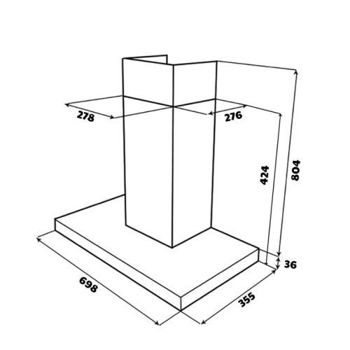 Máy hút mùi áp tường GrandX GX H70T78B 5 Kích thước máy hút mùi áp tường GrandX GX H70T78B