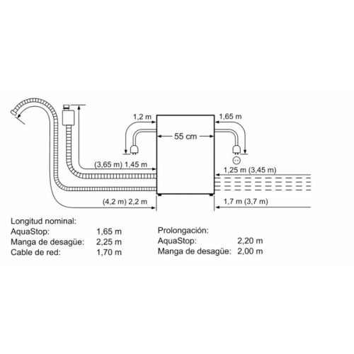 Máy rửa bát Siemens SC05IB00TE 9 Kích thước máy rửa bát Siemens SC05IB00TE
