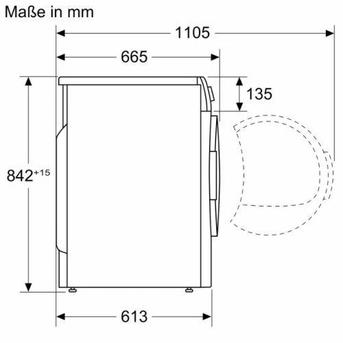 Máy sấy quần áo Siemens WQ46B2C40 8 Kích thước máy sấy quần áo Siemens WQ46B2C40