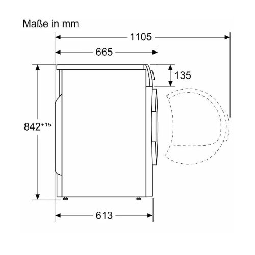 Máy sấy quần áo Siemens WQ46B2DX40 8 Kích thước máy sấy quần áo Siemens WQ46B2DX40