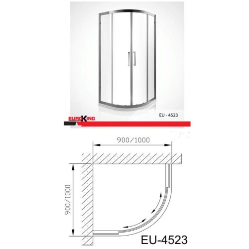Phòng tắm vách kính Euroking EU-4523 900mm 5 Kích thước phòng tắm vách kính Euroking EU-4523 900mm