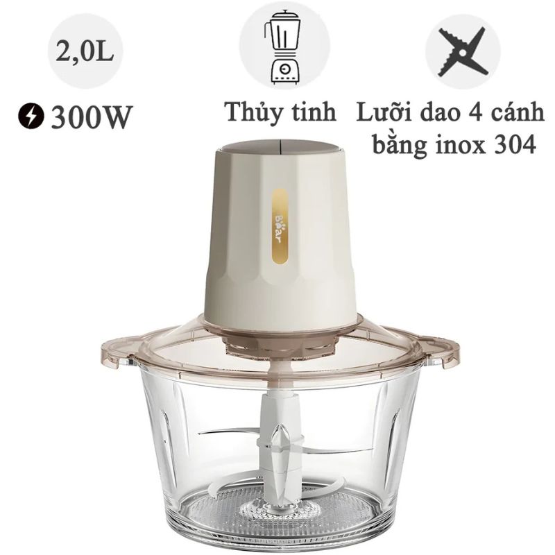 Máy xay thịt Bear QSJ-E03B2 2.0 Lít 3 Máy xay thịt Bear QSJ-E03B2 2.0 Lít