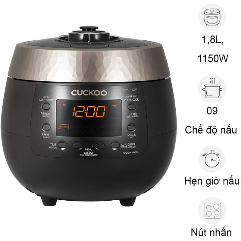 Nồi cơm điện tử áp suất Cuckoo CRP-R1000F 1.8 Lít 3 Nồi cơm điện tử áp suất Cuckoo CRP-R1000F 1.8 Lít