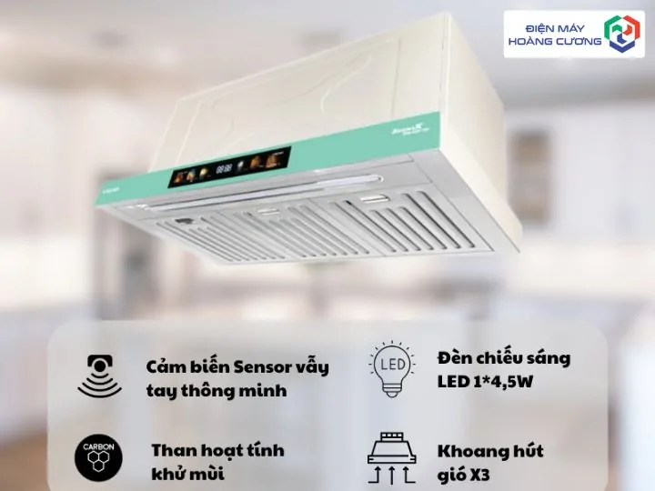 Máy hút mùi Kocher Turbo X3D-350N 6 Các chức năng máy hút mùi X3D-350N