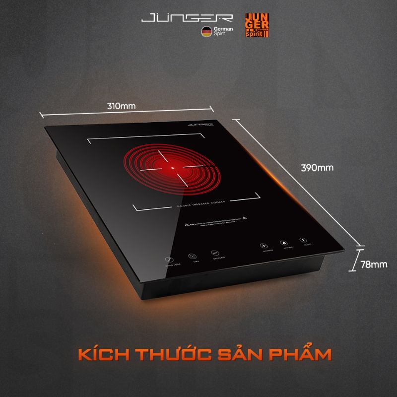Bếp hồng ngoại đơn Junger MT-92 di động 6 Kích thước bếp hồng ngoại đơn Junger MT-92 di động