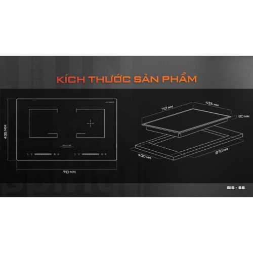 Bếp từ kết hợp hồng ngoại Junger SIS-66 lắp âm 7 Kích thước bếp từ kết hợp hồng ngoại Junger SIS-66 lắp âm