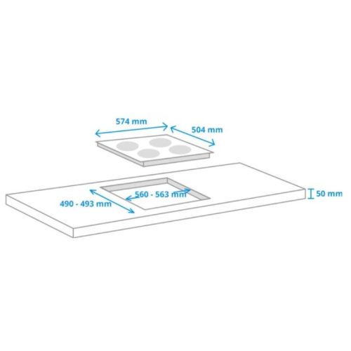 Bếp từ Miele 4 vùng nấu KM 7201 FR lắp âm 7 Kích thước bếp từ Miele 4 vùng nấu KM 7201 FR lắp âm