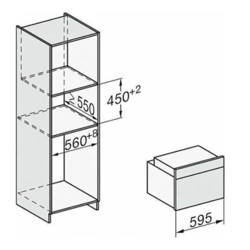 Kích thước lò nướng âm tủ Miele H 7244 B BRWS
