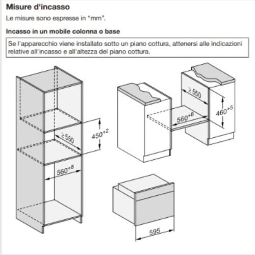 Kích thước lò nướng âm tủ Miele H 7244 B EDST/CLST