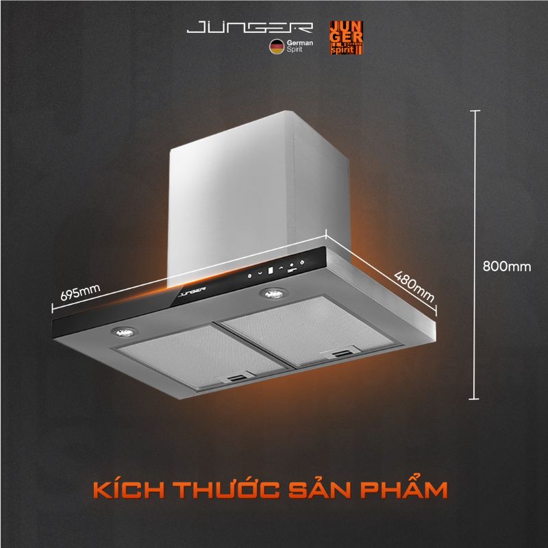 Máy hút mùi âm tủ Junger HRJ-700 6 Kích thước máy hút mùi âm tủ Junger HRJ-700