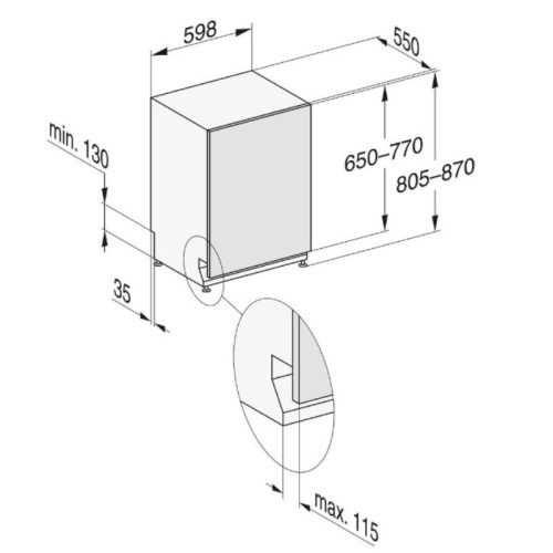 Máy rửa bát Miele G 7970 9 Kích thước máy rửa bát Miele G 7970
