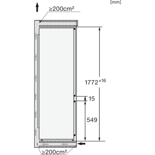 Tủ lạnh Miele KF 7772 B - 256L 8 Kích thước tủ lạnh Miele KF 7772 B - 256L