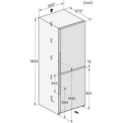 Tủ lạnh Miele KFN 4375 DD BRWS 9 Kích thước tủ lạnh Miele KFN 4375 DD BRWS