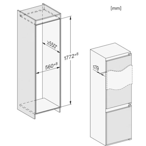 Tủ lạnh Miele KFN 7714 F - 254 L 7 Kích thước tủ lạnh Miele KFN 7714 F - 254 L