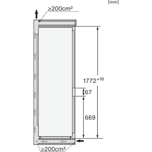 Tủ lạnh Miele KFN 7733 E 8 Kích thước tủ lạnh Miele KFN 7733 E