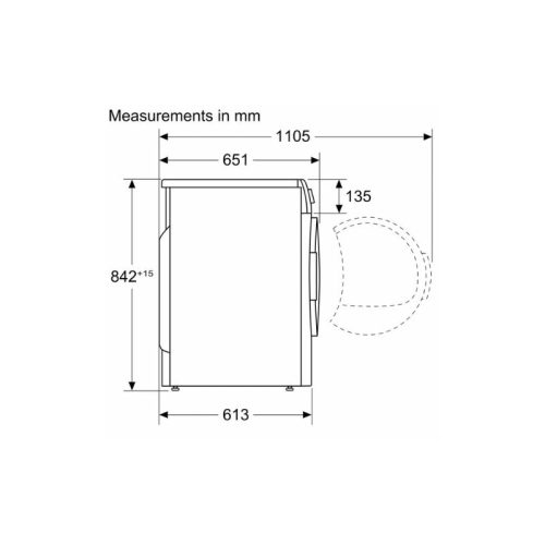Máy sấy quần áo Bosch WQB245B0SG 11 23597 kich co may say quan ao bosch wqb245b0sg