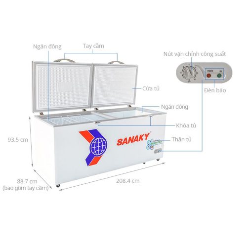Tủ đông Sanaky Inverter 761 lít VH8699HY3 9 Kích Thước Tủ đông Sanaky Inverter 761 lít VH8699HY3