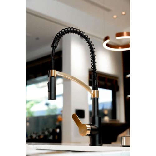 Vòi rửa bát Wasserwerk WK 3 black/matt gold, with spiral spring 700558 6 Ảnh vòi rửa bát Wasserwerk WK 3 black/matt gold, with spiral spring 700558