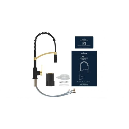 Vòi rửa bát Wasserwerk WK 3 black/matt gold, with spiral spring 700558 7 Chi tiết vòi rửa bát Wasserwerk WK 3 black/matt gold, with spiral spring 700558