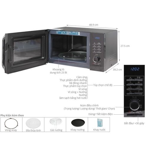 Lò vi sóng Samsung MG23H3125NK/SV 23 lít 9 Kích Thước MG23H3125NK/SV 23 lít