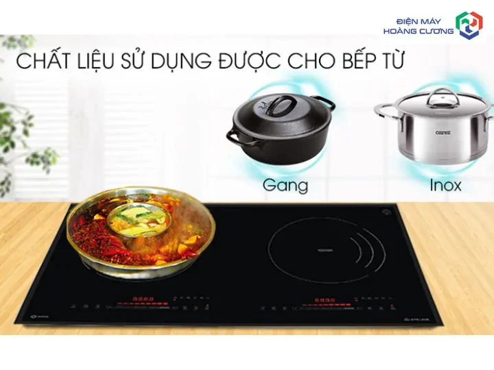 Bếp từ đôi Spelier STL 210C lắp âm 14 Sử dụng nồi phù hợp cho bếp từ STL 210C