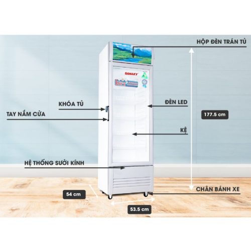 Tủ mát Sanaky VH258KL 7 Kích thước Tủ mát Sanaky VH258KL