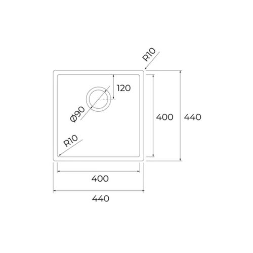Chậu rửa chén Teka BX R10 40.40 115010038 8 kich thuoc chau rua chen teka bx r10 40 40 115010038