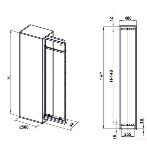 Tủ đồ khô cánh kéo Dolce 400mm Hafele 548.65.005 5 kich thuoc tu do kho canh keo dolce 400mm hafele 548.65.005